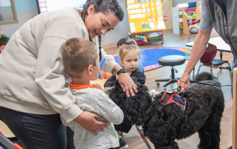 Therapy Dog Visits Students in the Ready Program